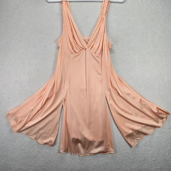 Olivia Lance Vpink  Satin Nightgown Lingerie Chemise L Slip Sheer 80s 90s Vtg - Picture 3 of 12
